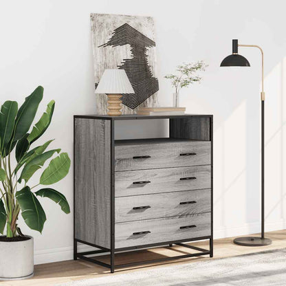 vidaXL Drawer Cabinet Grey Sonoma 70x41x83.5 cm Engineered Wood 3