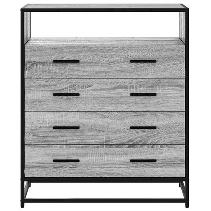 vidaXL Drawer Cabinet Grey Sonoma 70x41x83.5 cm Engineered Wood 4