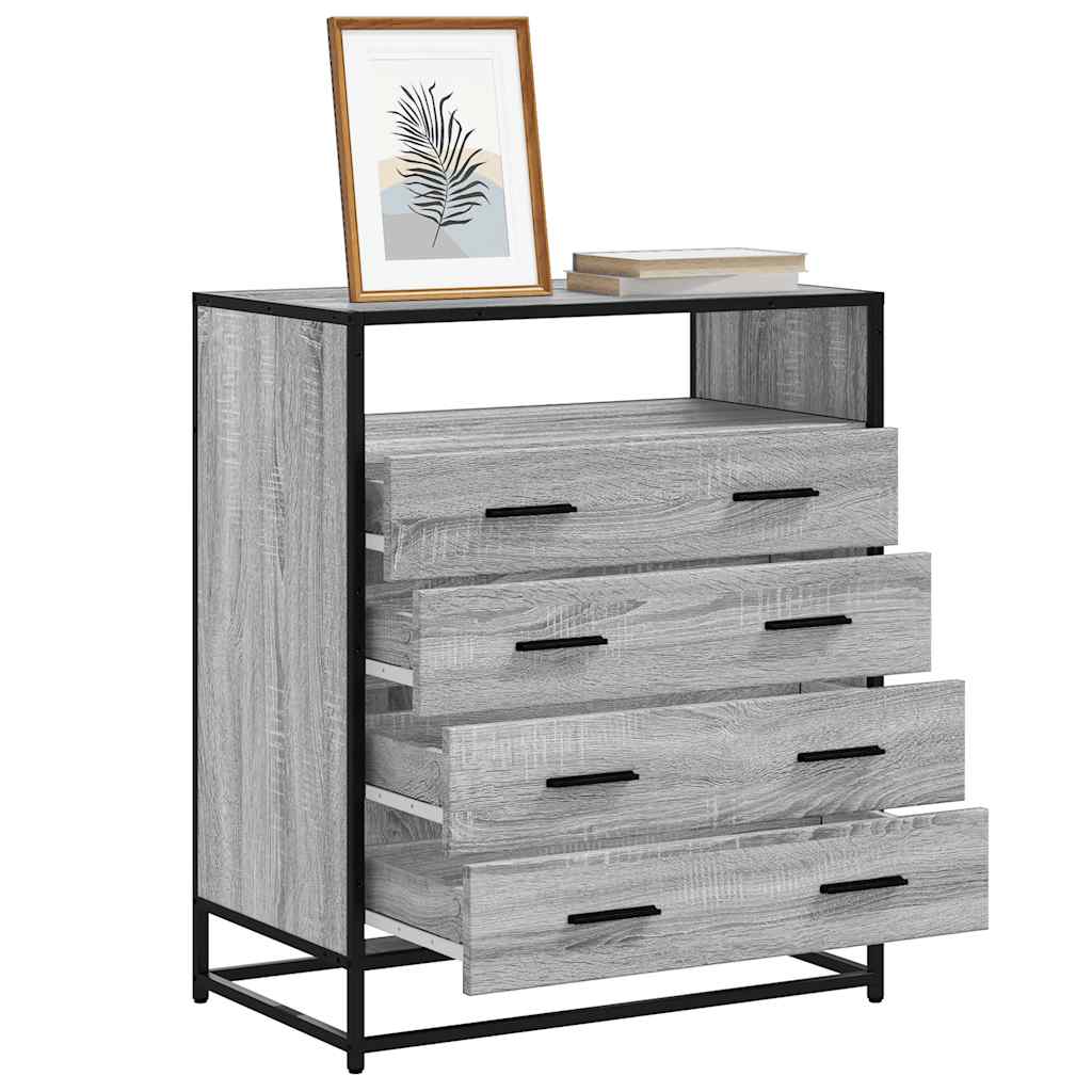 vidaXL Drawer Cabinet Grey Sonoma 70x41x83.5 cm Engineered Wood 1
