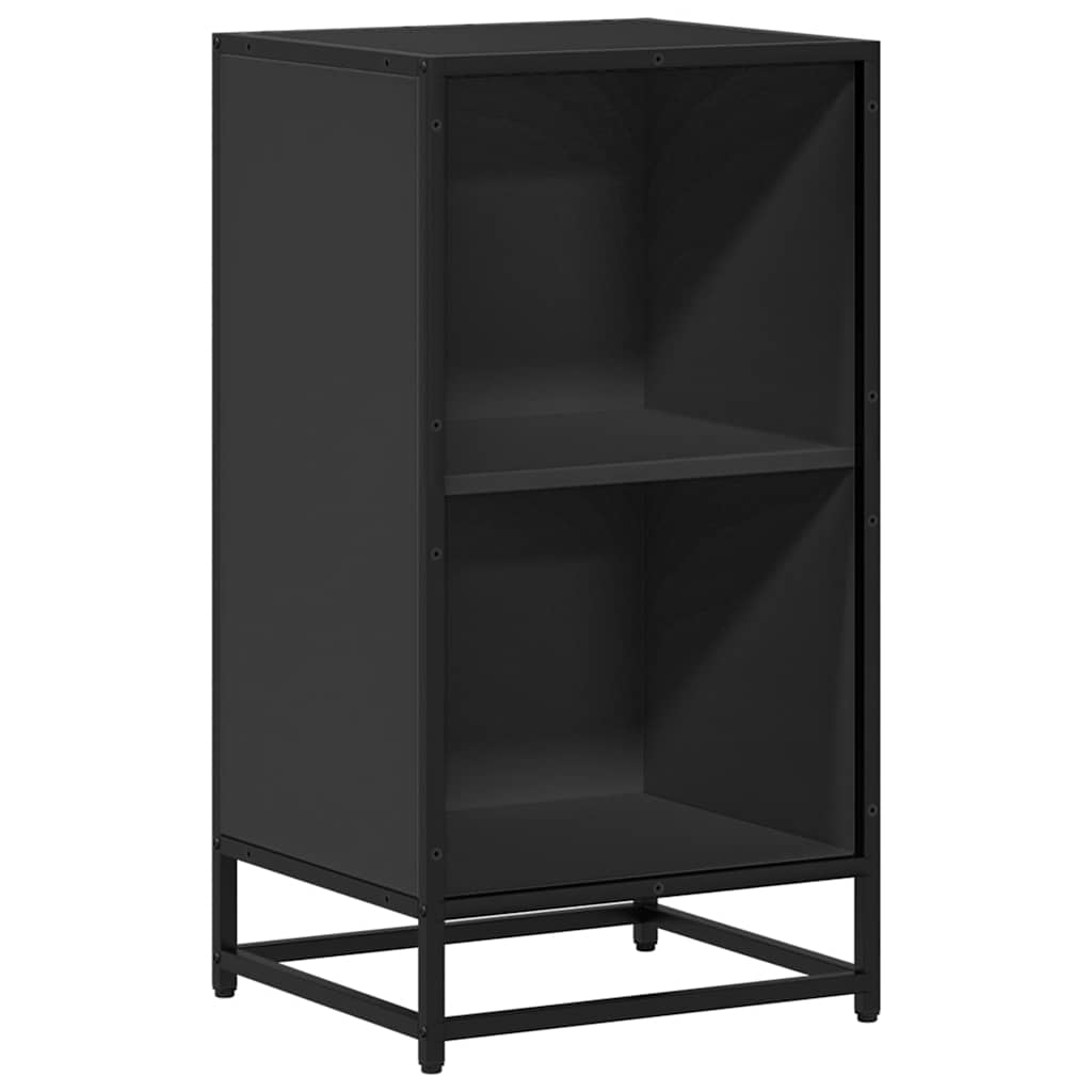 vidaXL Book Cabinet Black 40x35x76 cm Engineered Wood 2