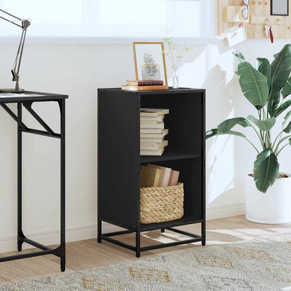 vidaXL Book Cabinet Black 40x35x76 cm Engineered Wood 3