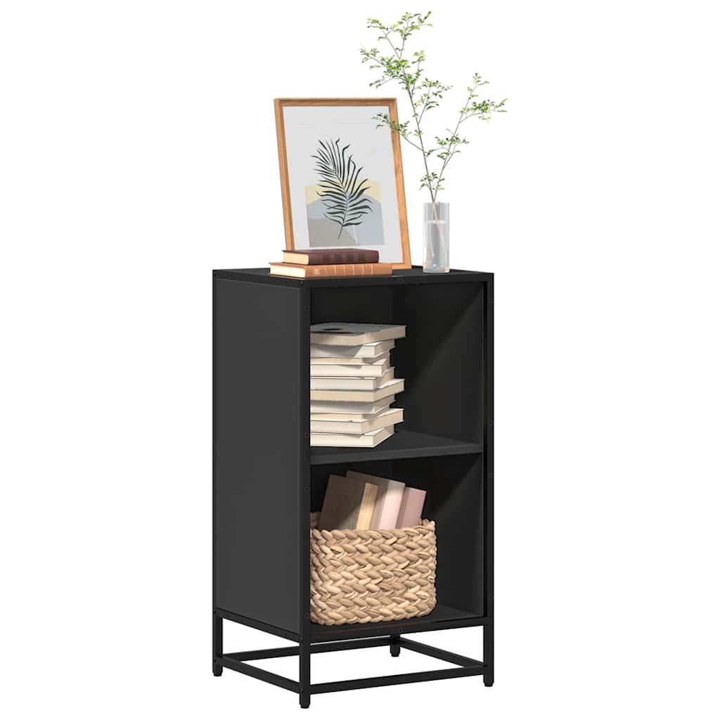 vidaXL Book Cabinet Black 40x35x76 cm Engineered Wood 1