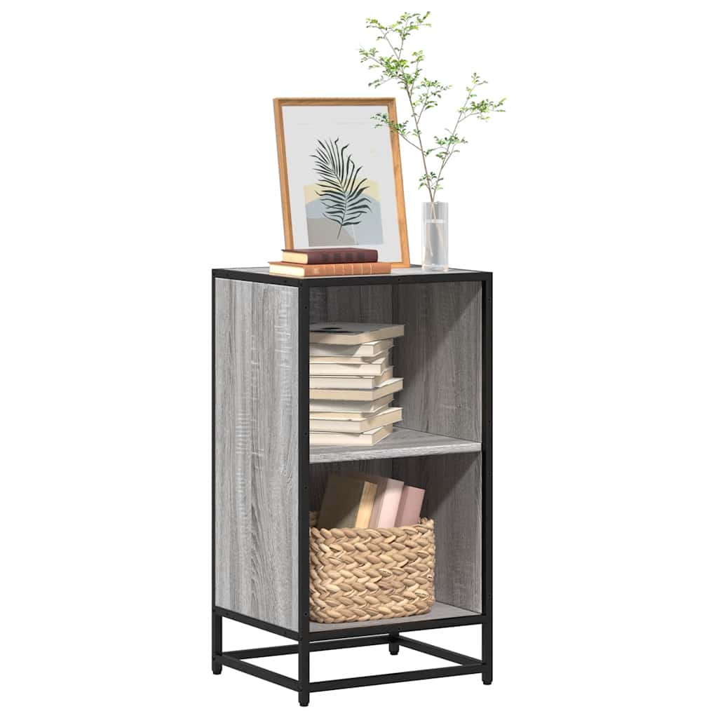 vidaXL Book Cabinet Grey Sonoma 40x35x76 cm Engineered Wood 1