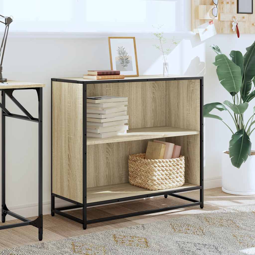 vidaXL Book Cabinet Sonoma Oak 80.5x35x76 cm Engineered Wood 3