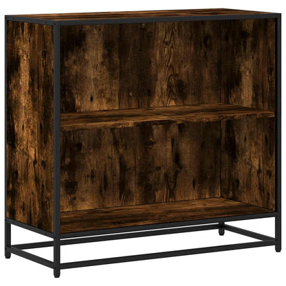 vidaXL Book Cabinet Smoked Oak 80.5x35x76 cm Engineered Wood 2