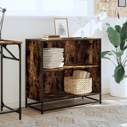vidaXL Book Cabinet Smoked Oak 80.5x35x76 cm Engineered Wood 3