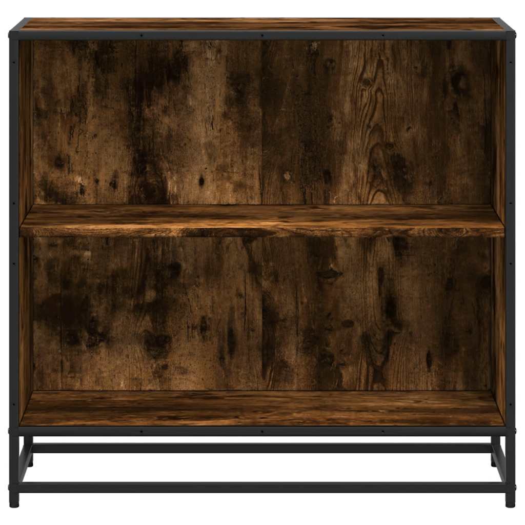 vidaXL Book Cabinet Smoked Oak 80.5x35x76 cm Engineered Wood 4