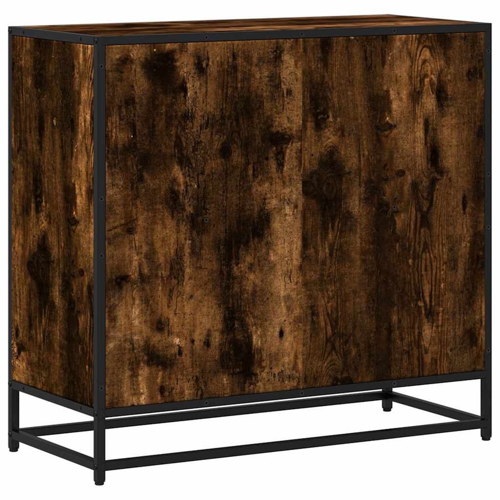 vidaXL Book Cabinet Smoked Oak 80.5x35x76 cm Engineered Wood 6