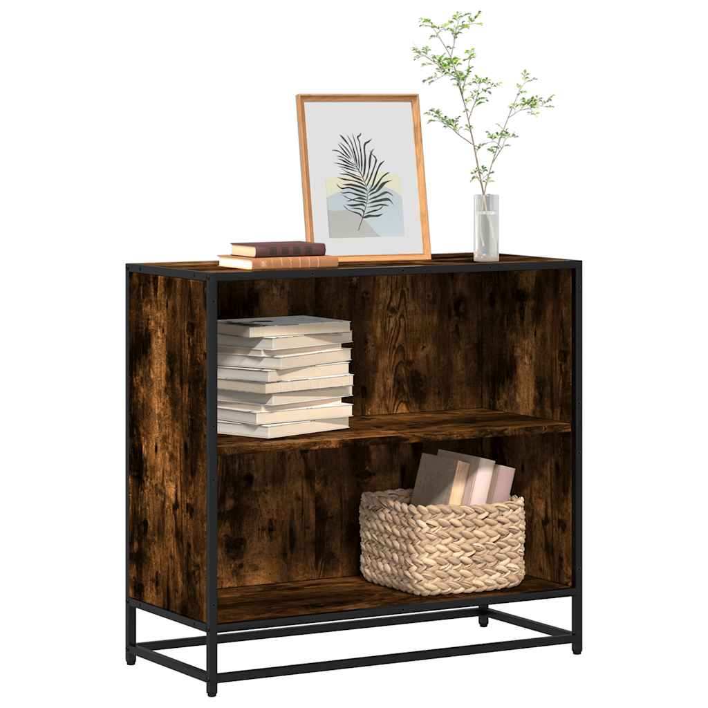 vidaXL Book Cabinet Smoked Oak 80.5x35x76 cm Engineered Wood 1