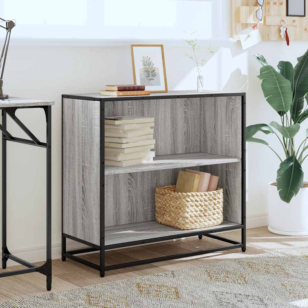 vidaXL Book Cabinet Grey Sonoma 80.5x35x76 cm Engineered Wood 3