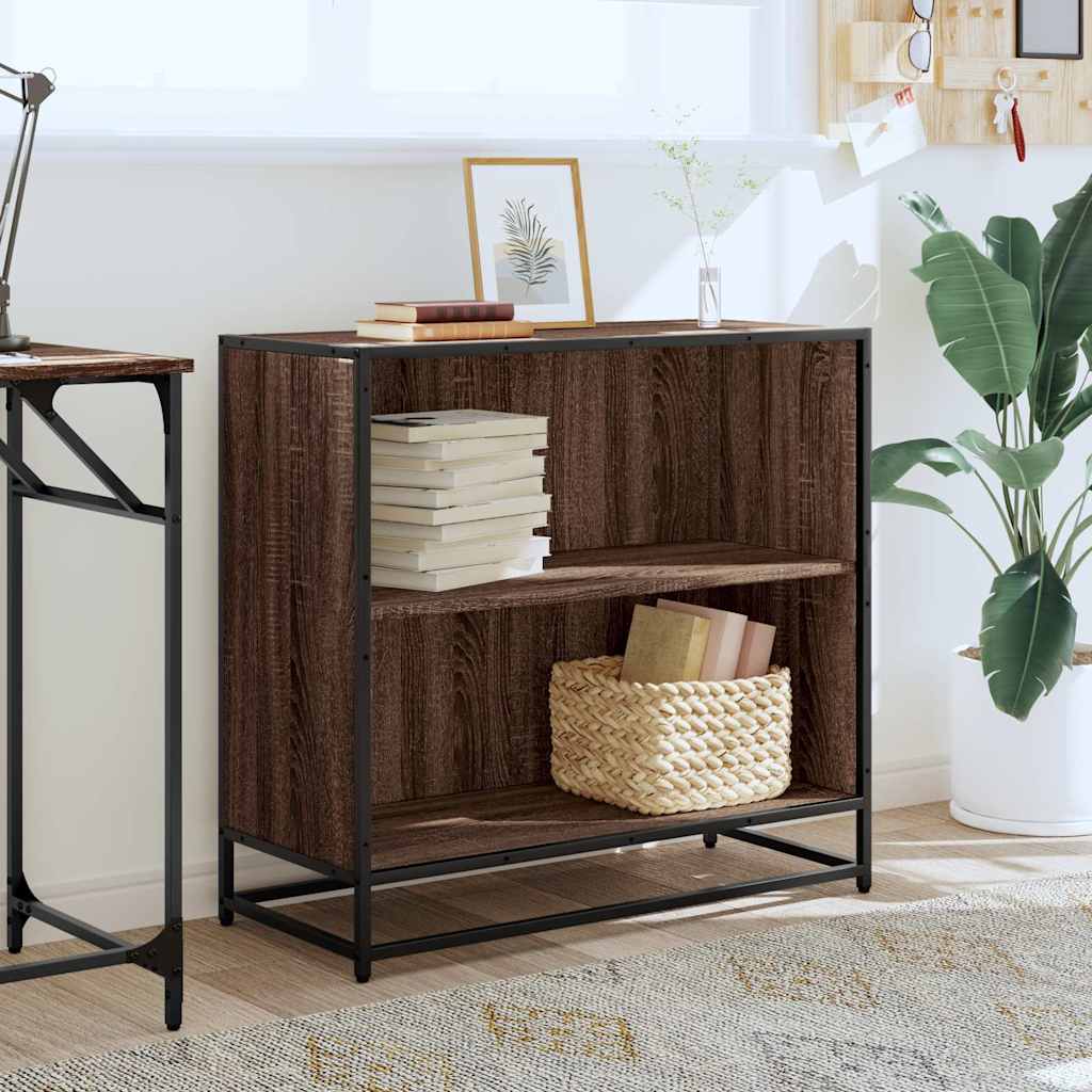vidaXL Book Cabinet Brown Oak 80.5x35x76 cm Engineered Wood 3