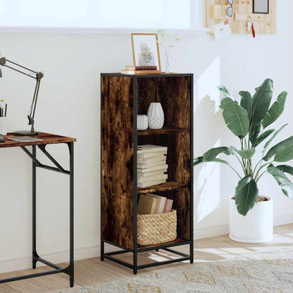vidaXL Book Cabinet Smoked Oak 40x35x107.5 cm Engineered Wood 3