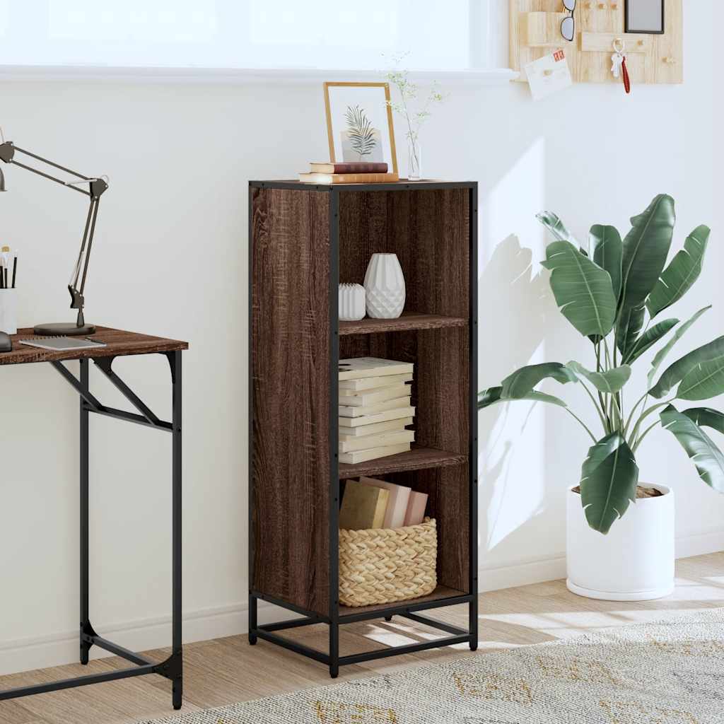 vidaXL Book Cabinet Brown Oak 40x35x107.5 cm Engineered Wood 3