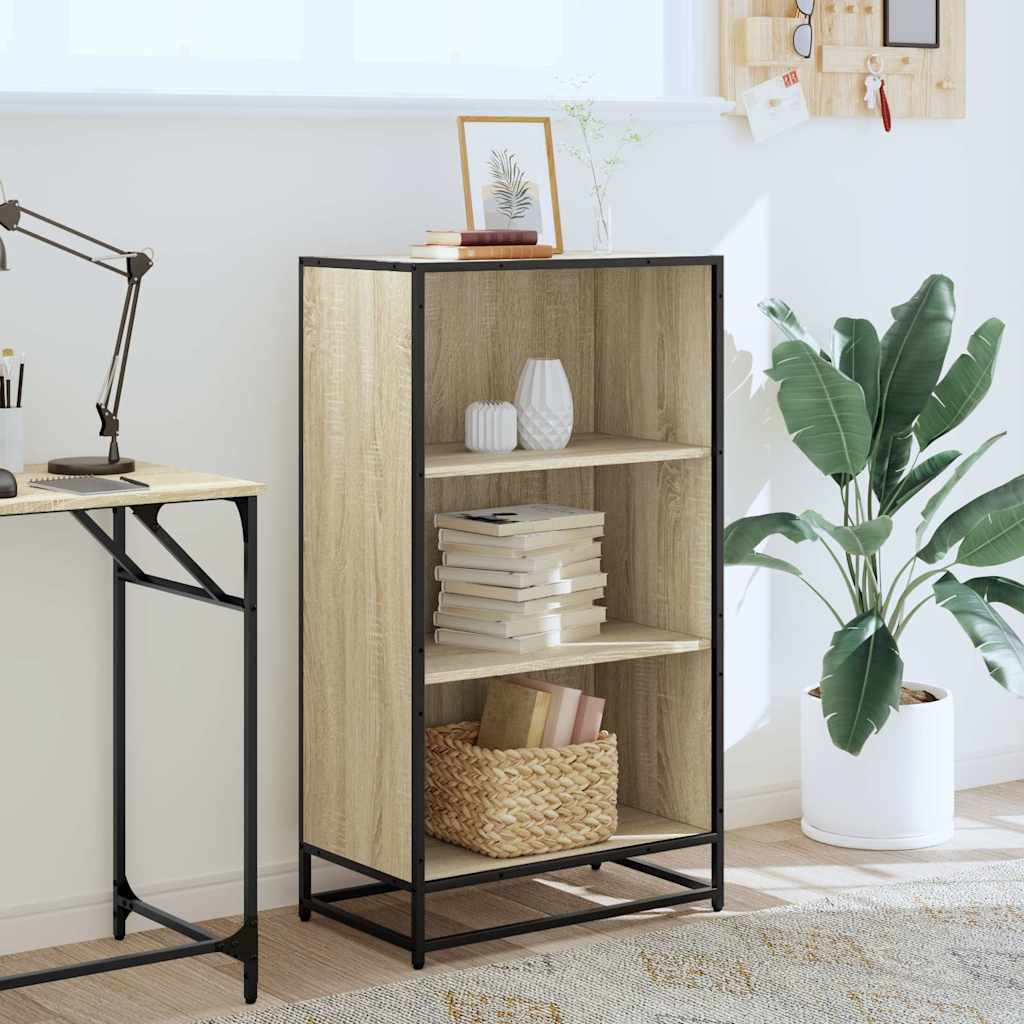 vidaXL Book Cabinet Sonoma Oak 60x35x107.5 cm Engineered Wood 3