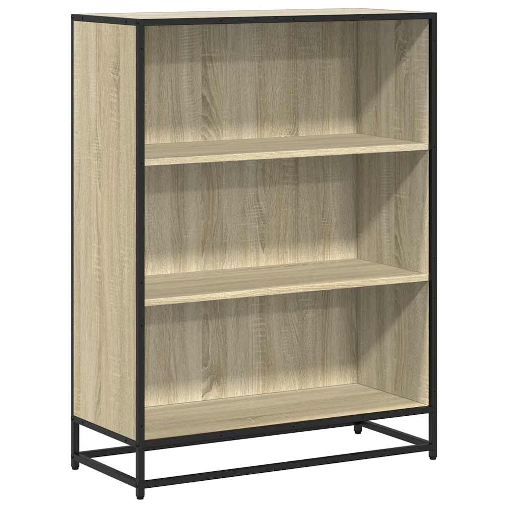 Bookcase 80,5x35x139 cm Engineered Wood Width 80.5 cm Sonoma oak 107.5 cm