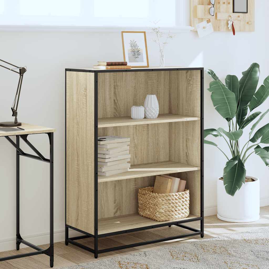 Bookcase 80,5x35x139 cm Engineered Wood Width 80.5 cm Sonoma oak 107.5 cm