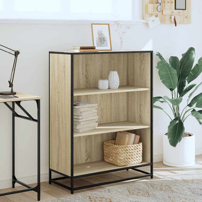 Bookcase 80,5x35x139 cm Engineered Wood Width 80.5 cm Sonoma oak 107.5 cm