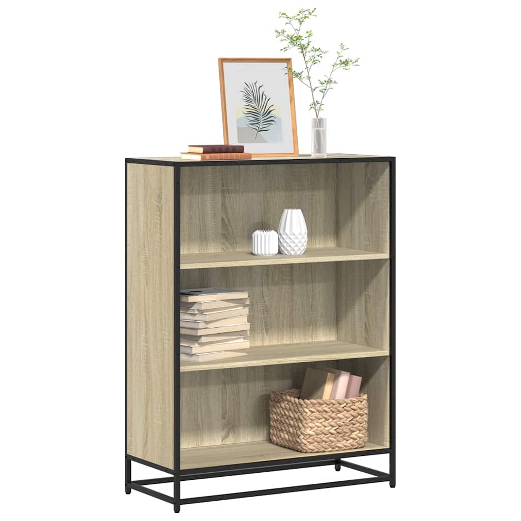 Bookcase 80,5x35x139 cm Engineered Wood Width 80.5 cm Sonoma oak 107.5 cm