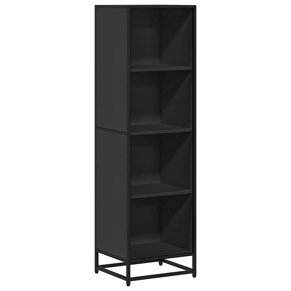 vidaXL Book Cabinet Black 40x35x139 cm Engineered Wood 2