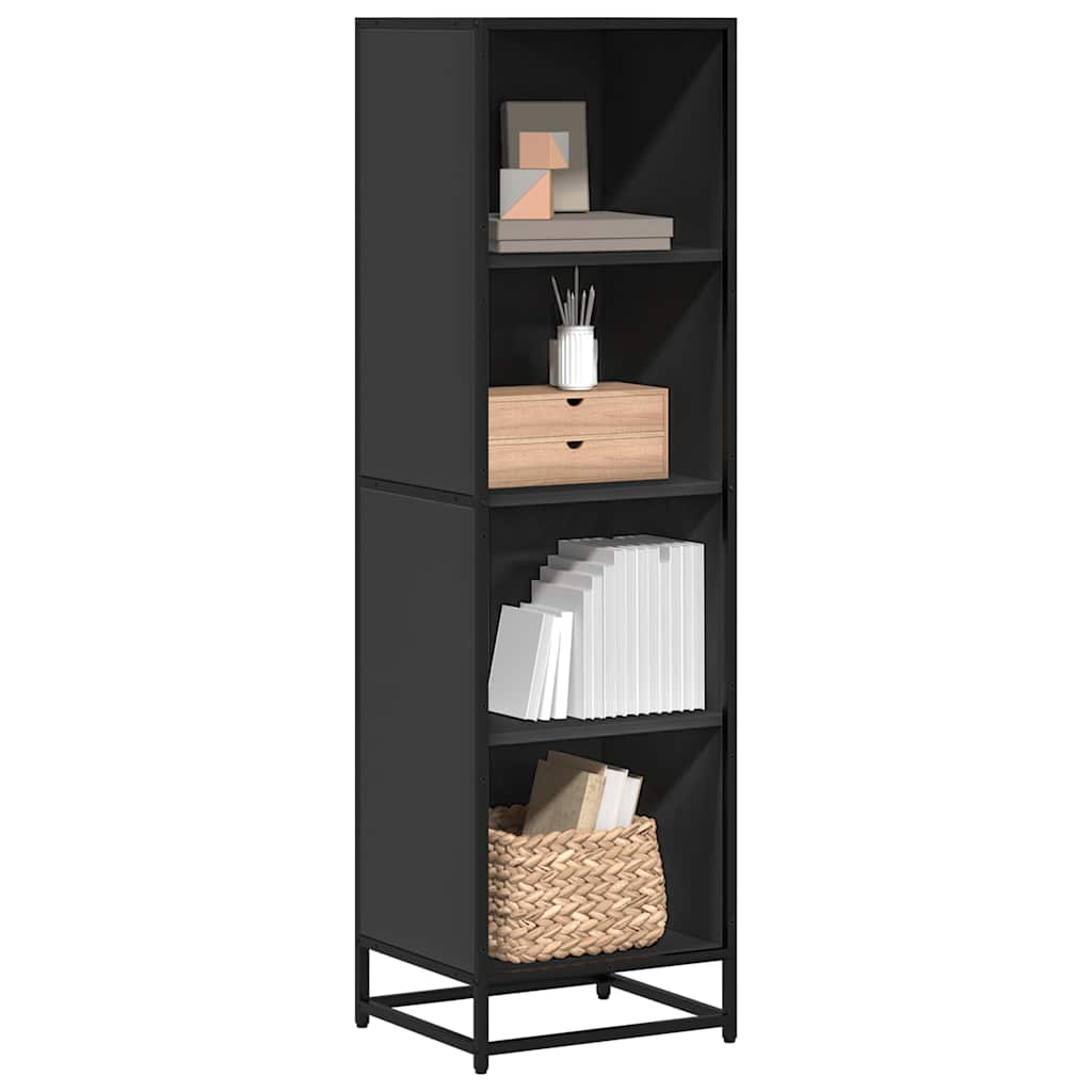 vidaXL Book Cabinet Black 40x35x139 cm Engineered Wood 1