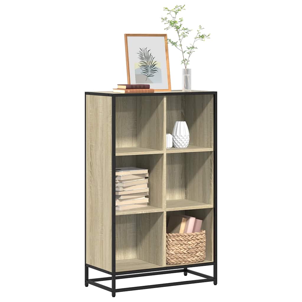 vidaXL Book Cabinet Sonoma Oak 65.5x33x107.5 cm Engineered Wood 1
