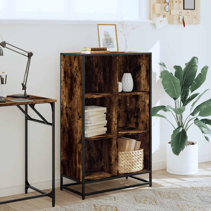 vidaXL Book Cabinet Smoked Oak 65.5x33x107.5 cm Engineered Wood 3