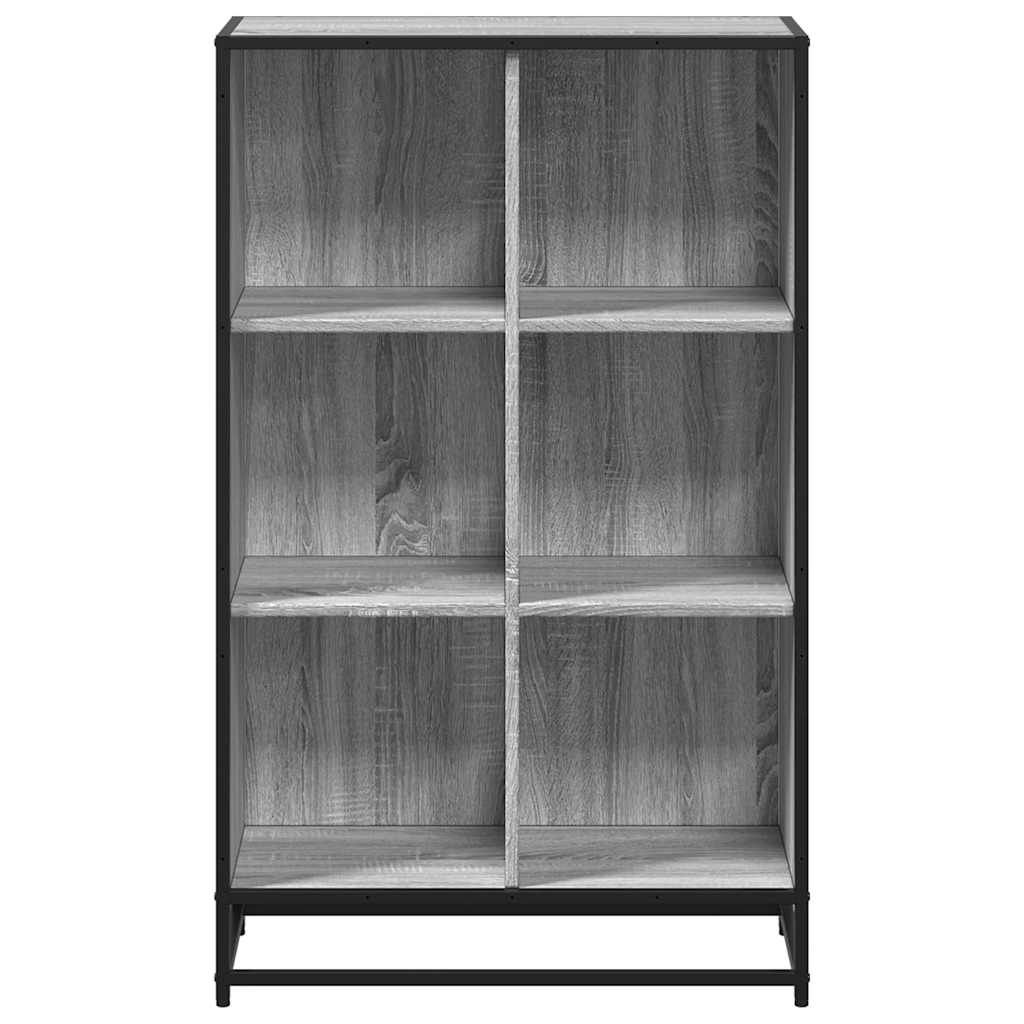 vidaXL Book Cabinet Grey Sonoma 65.5x33x107.5 cm Engineered Wood 4