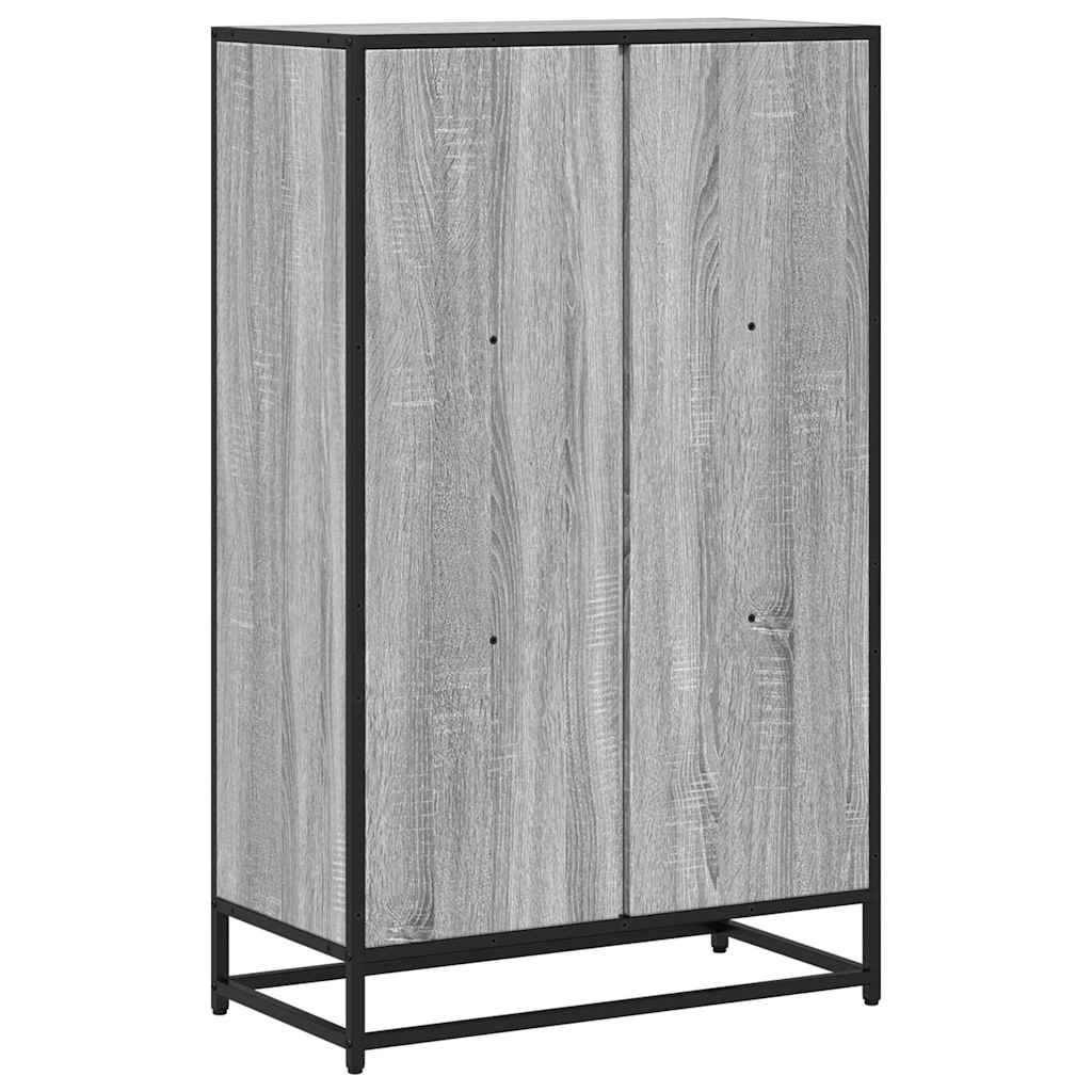 vidaXL Book Cabinet Grey Sonoma 65.5x33x107.5 cm Engineered Wood 6