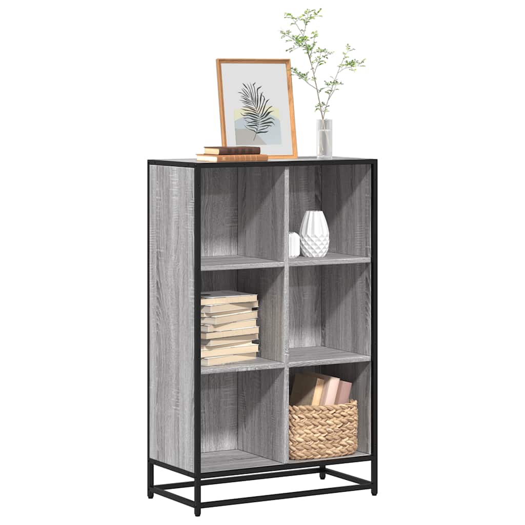 vidaXL Book Cabinet Grey Sonoma 65.5x33x107.5 cm Engineered Wood 1