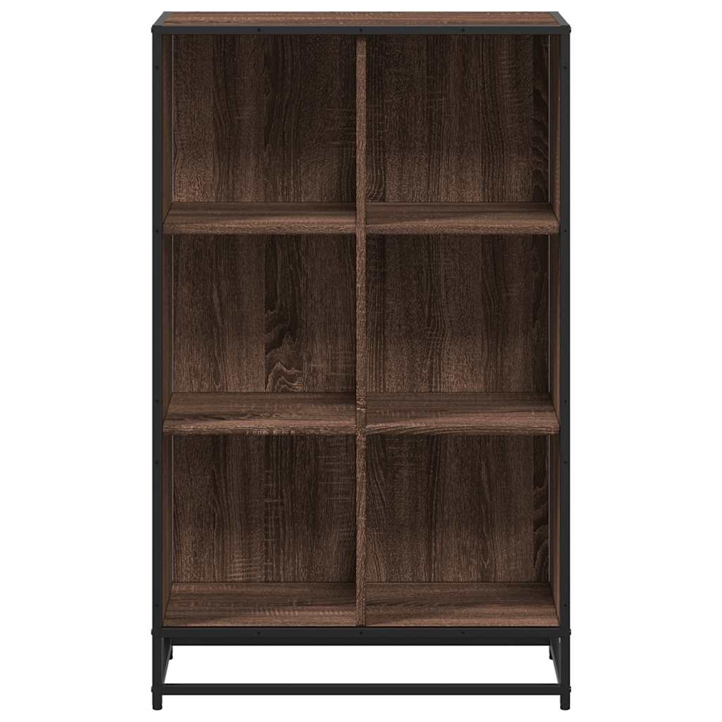 vidaXL Book Cabinet Brown Oak 65.5x33x107.5 cm Engineered Wood 4