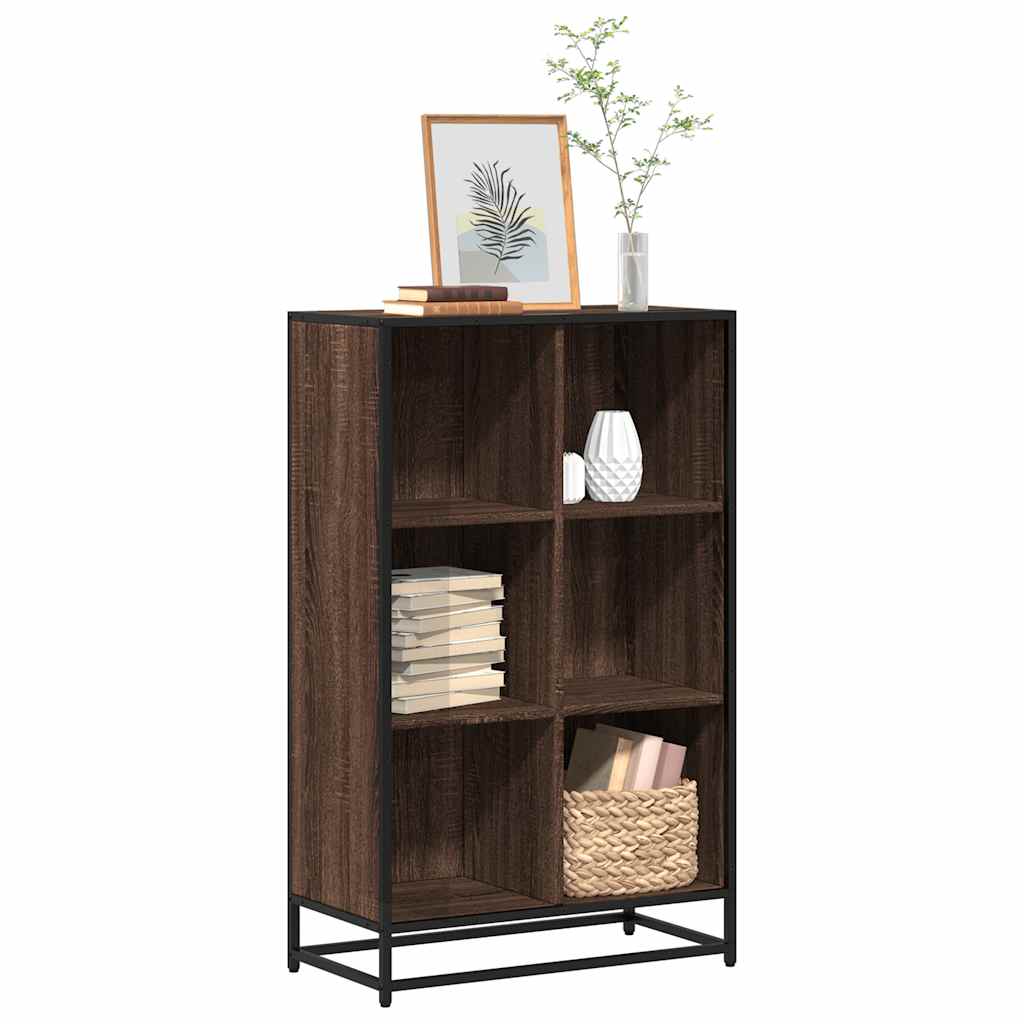 vidaXL Book Cabinet Brown Oak 65.5x33x107.5 cm Engineered Wood 1