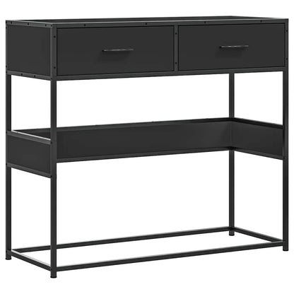 vidaXL Console Table Black 90x35x80 cm Engineered Wood 2