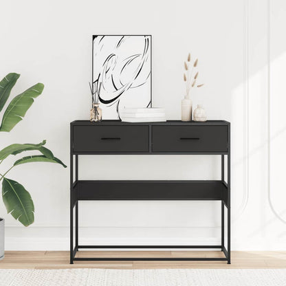 vidaXL Console Table Black 90x35x80 cm Engineered Wood 3