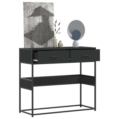 vidaXL Console Table Black 90x35x80 cm Engineered Wood 1