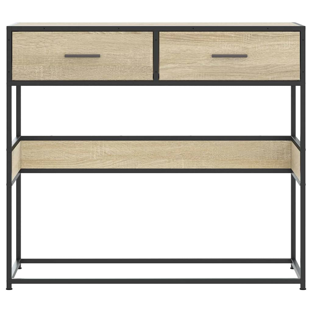vidaXL Console Table Sonoma Oak 90x35x80 cm Engineered Wood 4