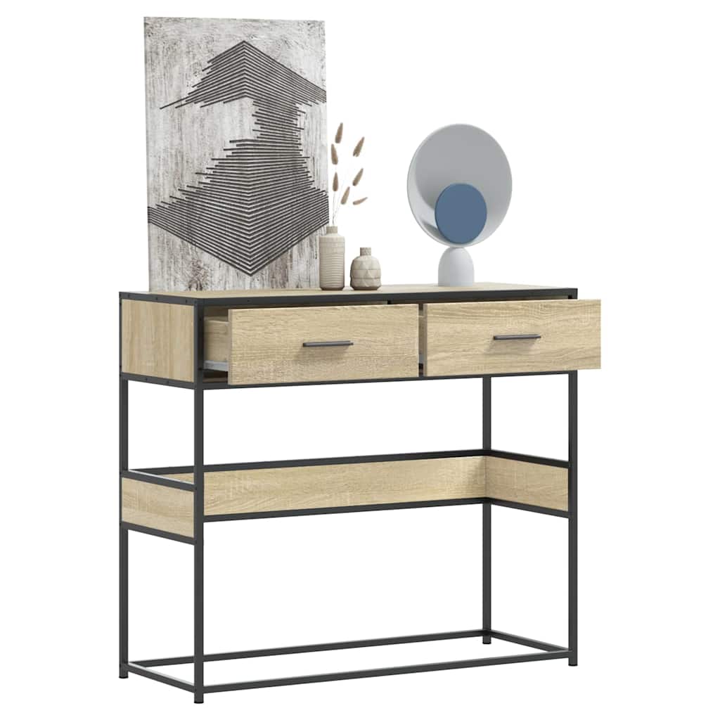 vidaXL Console Table Sonoma Oak 90x35x80 cm Engineered Wood 1