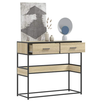 vidaXL Console Table Sonoma Oak 90x35x80 cm Engineered Wood 1
