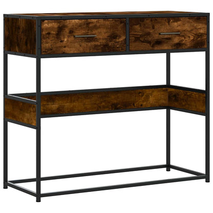 vidaXL Console Table Smoked Oak 90x35x80 cm Engineered Wood 2