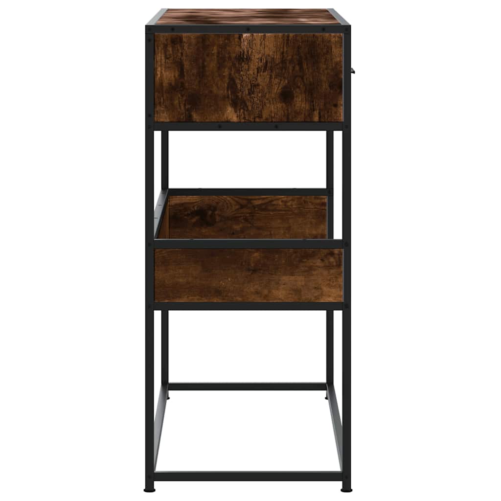 vidaXL Console Table Smoked Oak 90x35x80 cm Engineered Wood 5