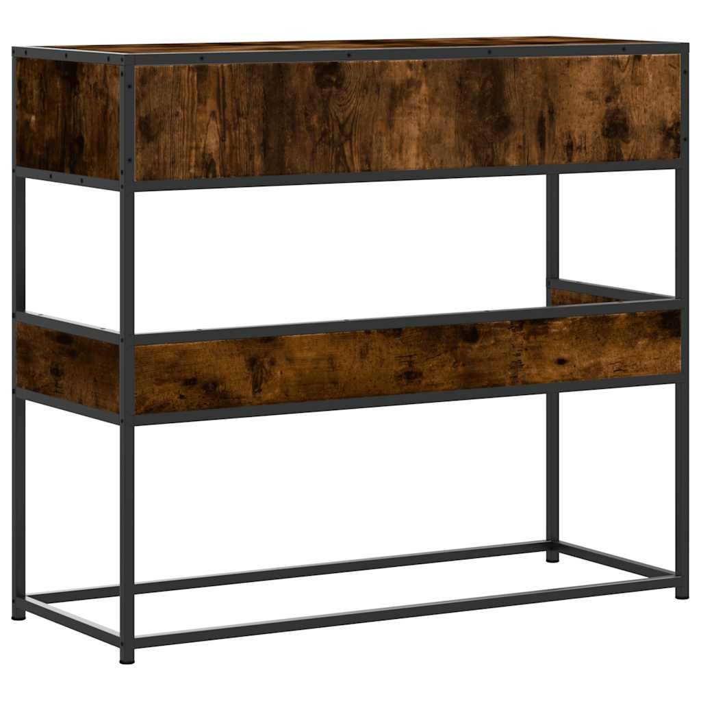 vidaXL Console Table Smoked Oak 90x35x80 cm Engineered Wood 6