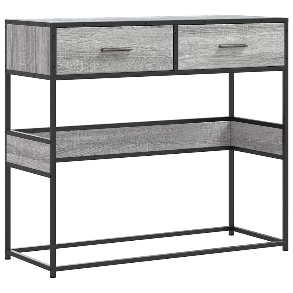 vidaXL Console Table Grey Sonoma 90x35x80 cm Engineered Wood 2