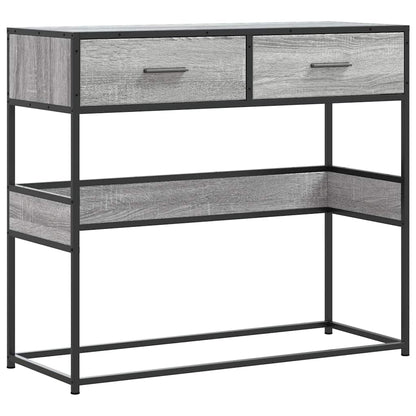 vidaXL Console Table Grey Sonoma 90x35x80 cm Engineered Wood 2