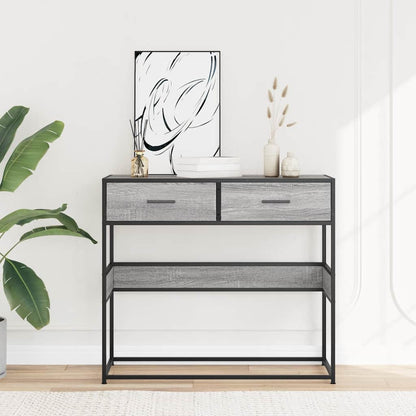 vidaXL Console Table Grey Sonoma 90x35x80 cm Engineered Wood 3