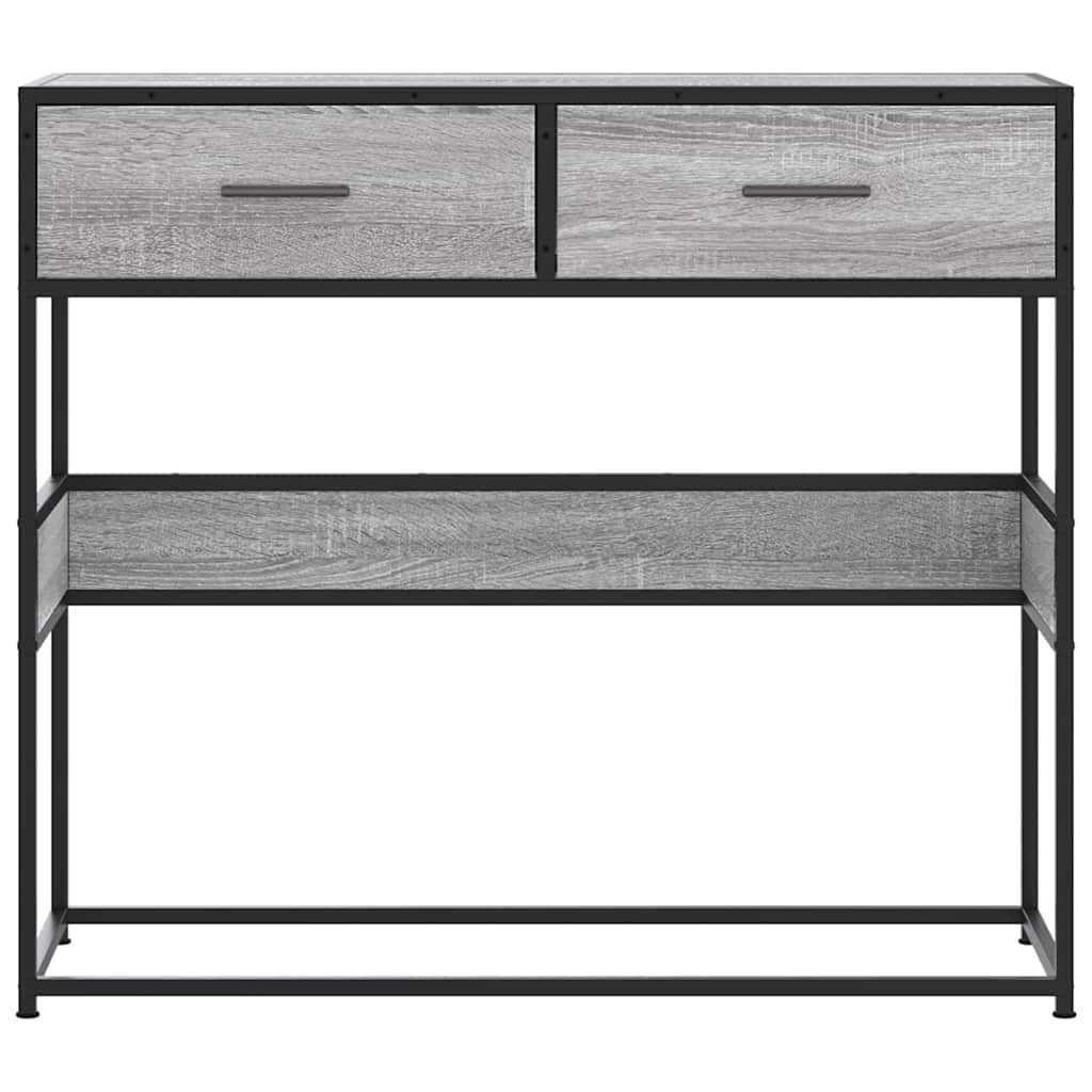 vidaXL Console Table Grey Sonoma 90x35x80 cm Engineered Wood 4