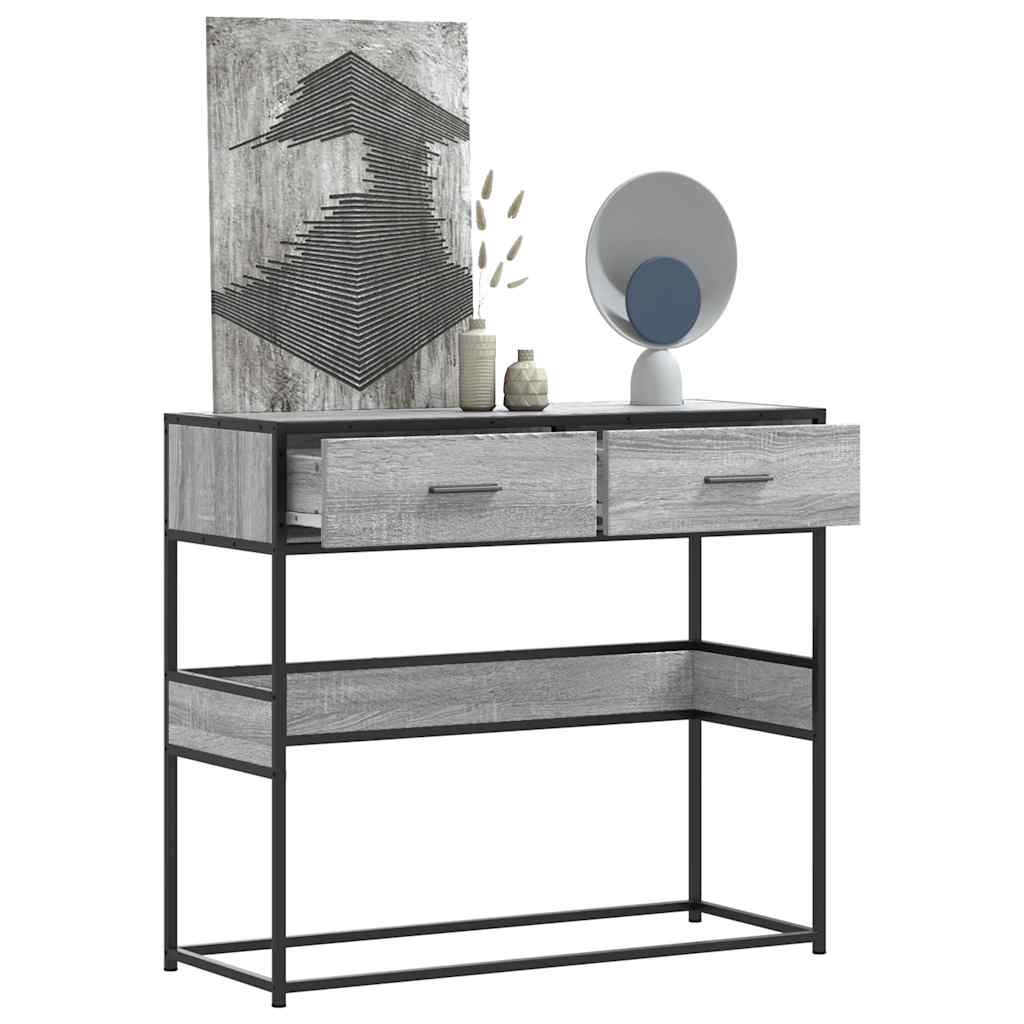 vidaXL Console Table Grey Sonoma 90x35x80 cm Engineered Wood 1