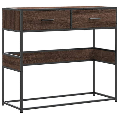 vidaXL Console Table Brown Oak 90x35x80 cm Engineered Wood 2