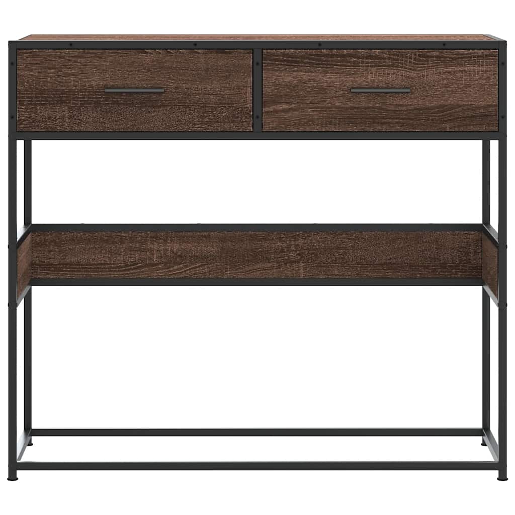 vidaXL Console Table Brown Oak 90x35x80 cm Engineered Wood 4