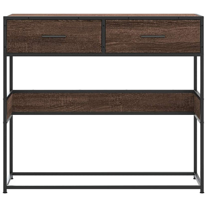 vidaXL Console Table Brown Oak 90x35x80 cm Engineered Wood 4