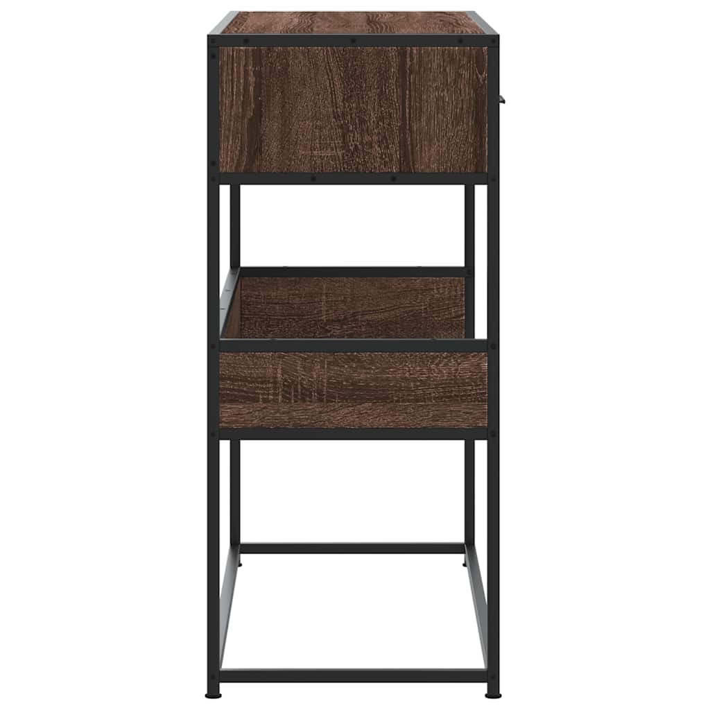 vidaXL Console Table Brown Oak 90x35x80 cm Engineered Wood 5