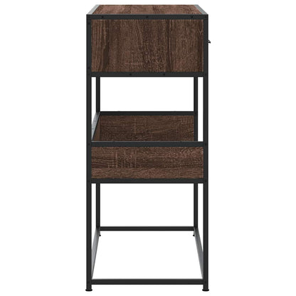 vidaXL Console Table Brown Oak 90x35x80 cm Engineered Wood 5